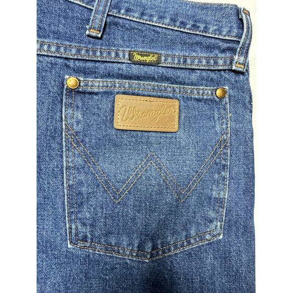 Wrangler 13MWZGK Men's Regular Fit Straight Leg Blue Jeans - Size 43x32 - Picture 4 of 6